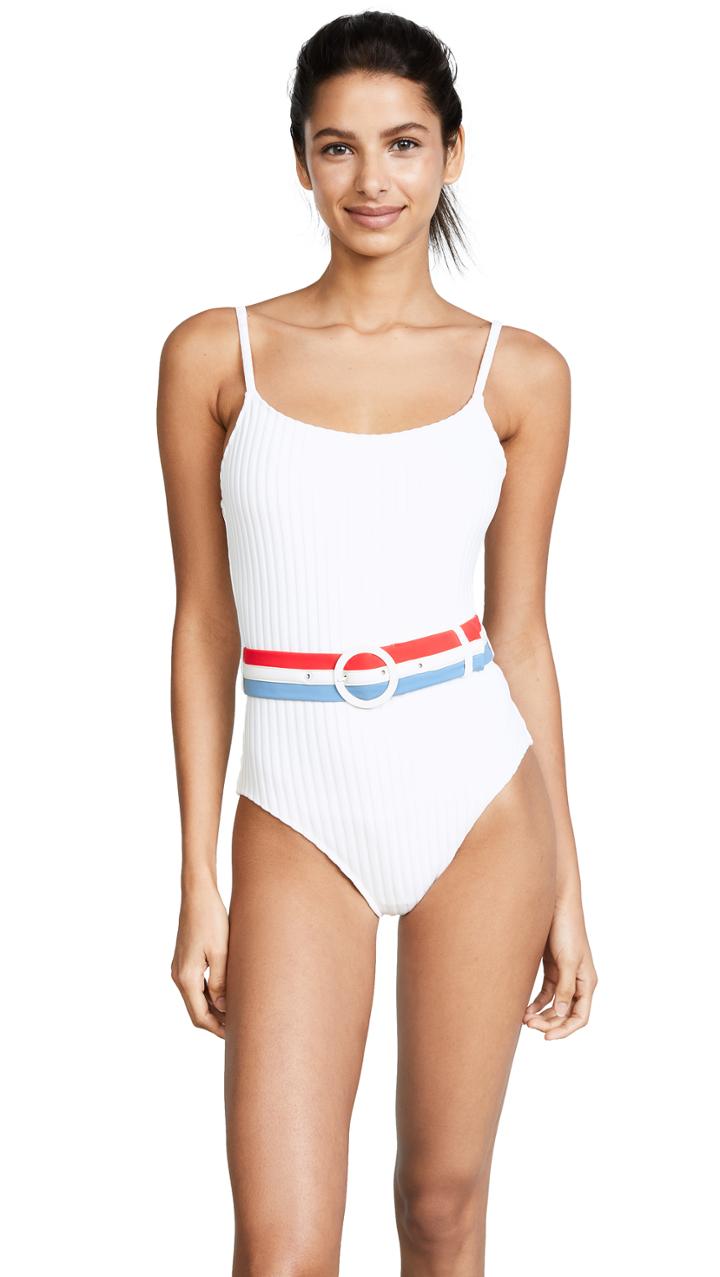 Solid Striped The Nina Rib One Piece Swimsuit