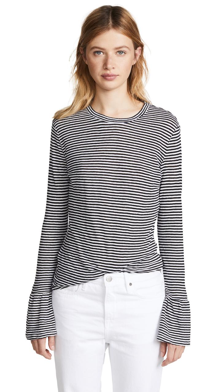 Frame Ruffle Long Sleeve Tee