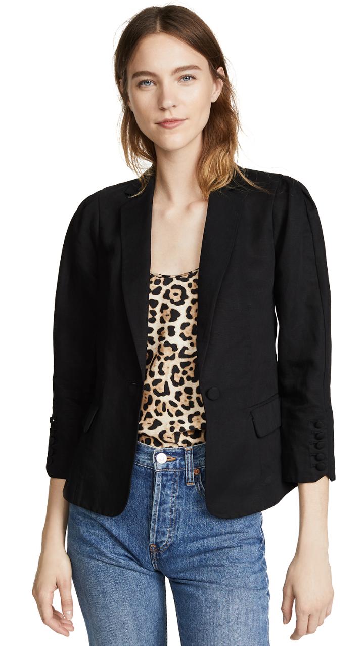 Frame Pleated Blazer