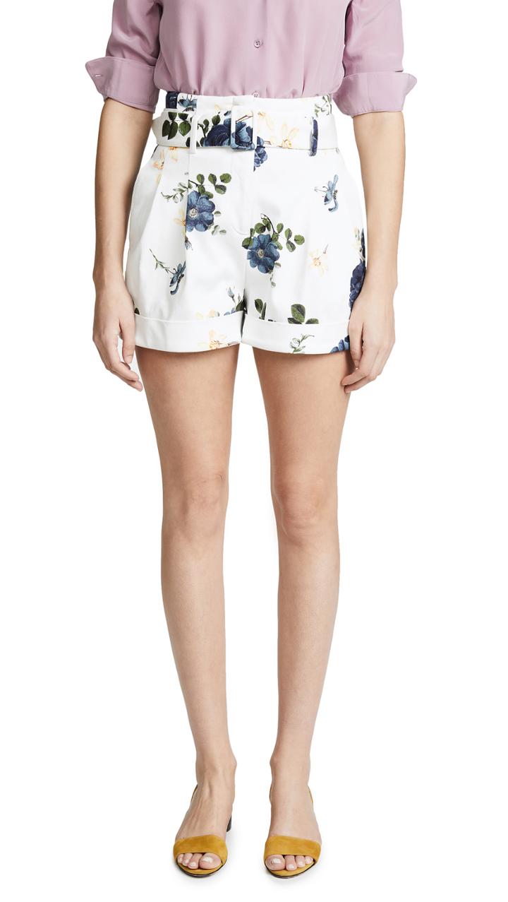 Nicholas Blue Rose High Waisted Shorts