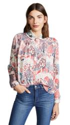 Vilshenko Anya Batwing Blouse With Embroidered Collar