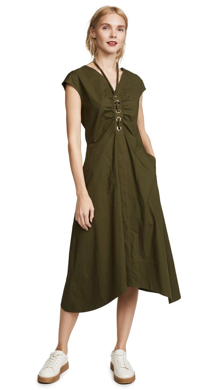 Derek Lam 10 Crosby Grommet Lacing Detailed Dress