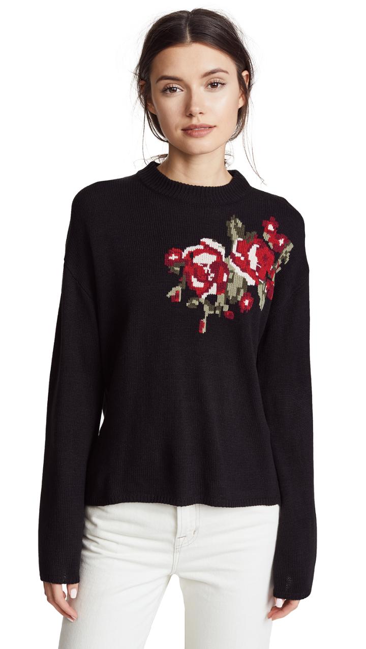 Cupcakes And Cashmere Pullover With Rose Design