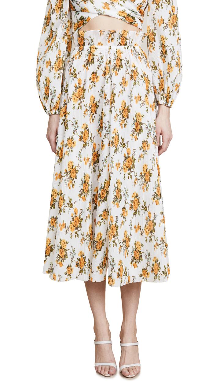 Zimmermann Golden Plisse Skirt