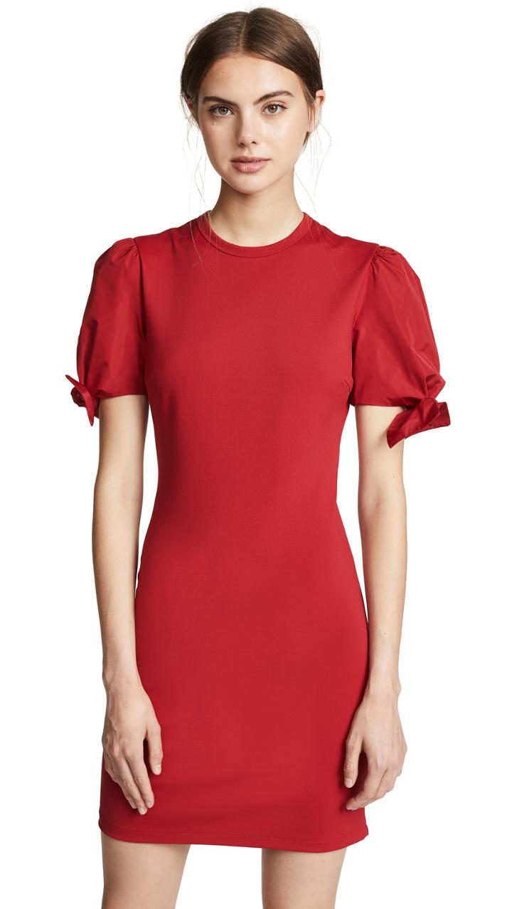 Red Carter Adair Cropped Lace Top