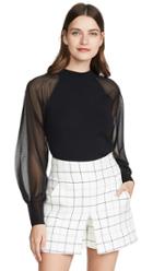 Edition10 Sheer Sleeve Knit Top