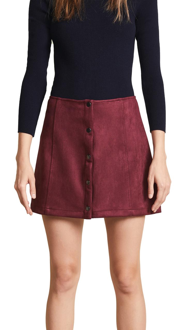Bb Dakota Jack Can T Buy Me Love Faux Suede Skirt