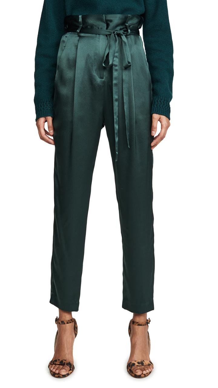 Michelle Mason Paperbag Cropped Trousers