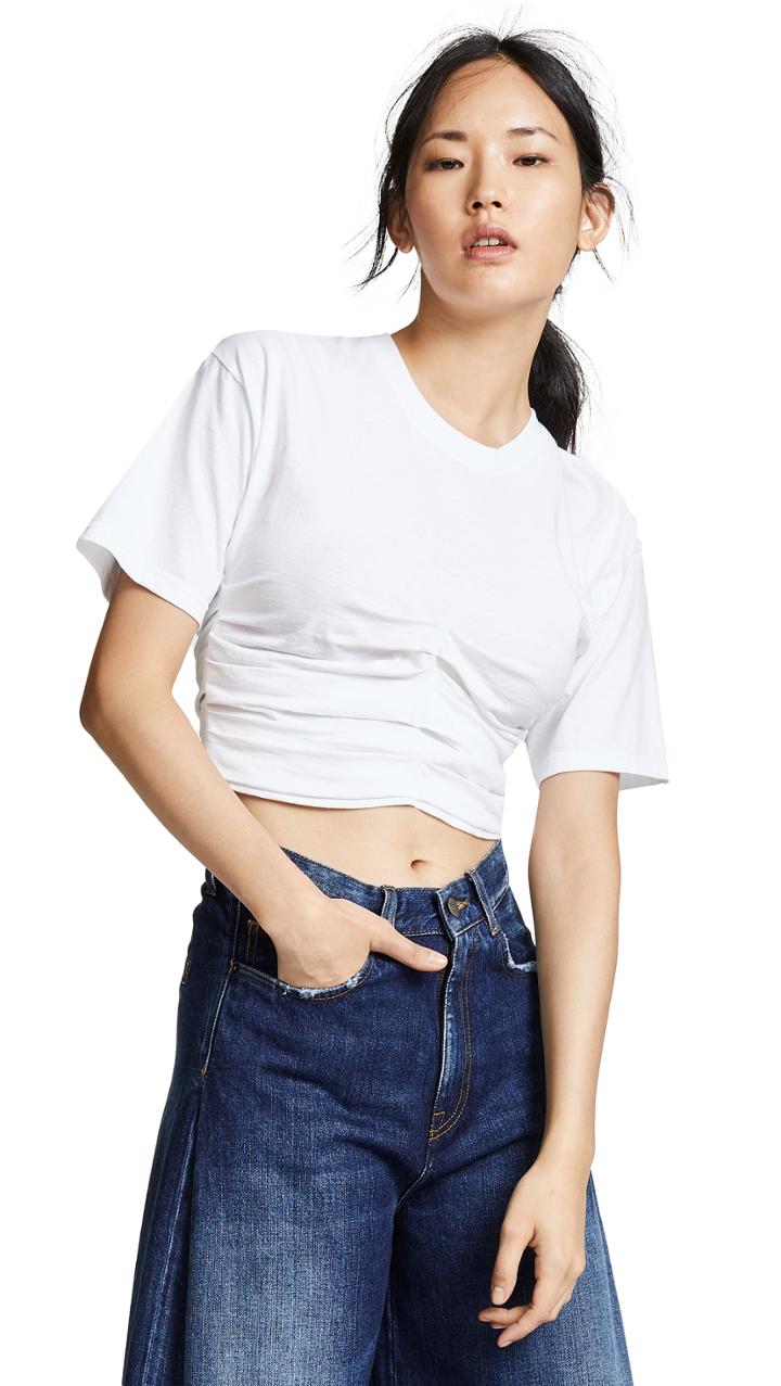Natasha Zinko Ruched Back Zip Crop Top