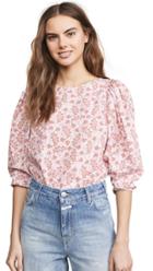 La Vie Rebecca Taylor Long Sleeve Wave Paisley Top