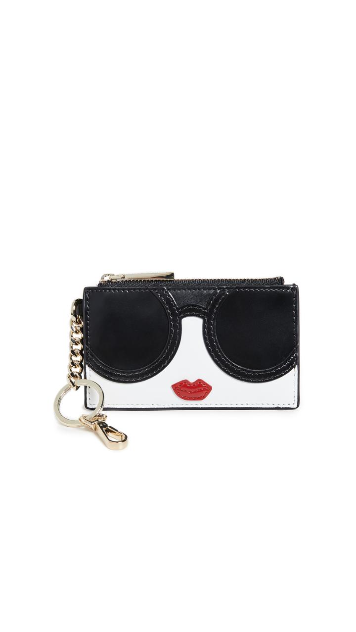 Alice Olivia Regina Stace Face Zip Top Card Case