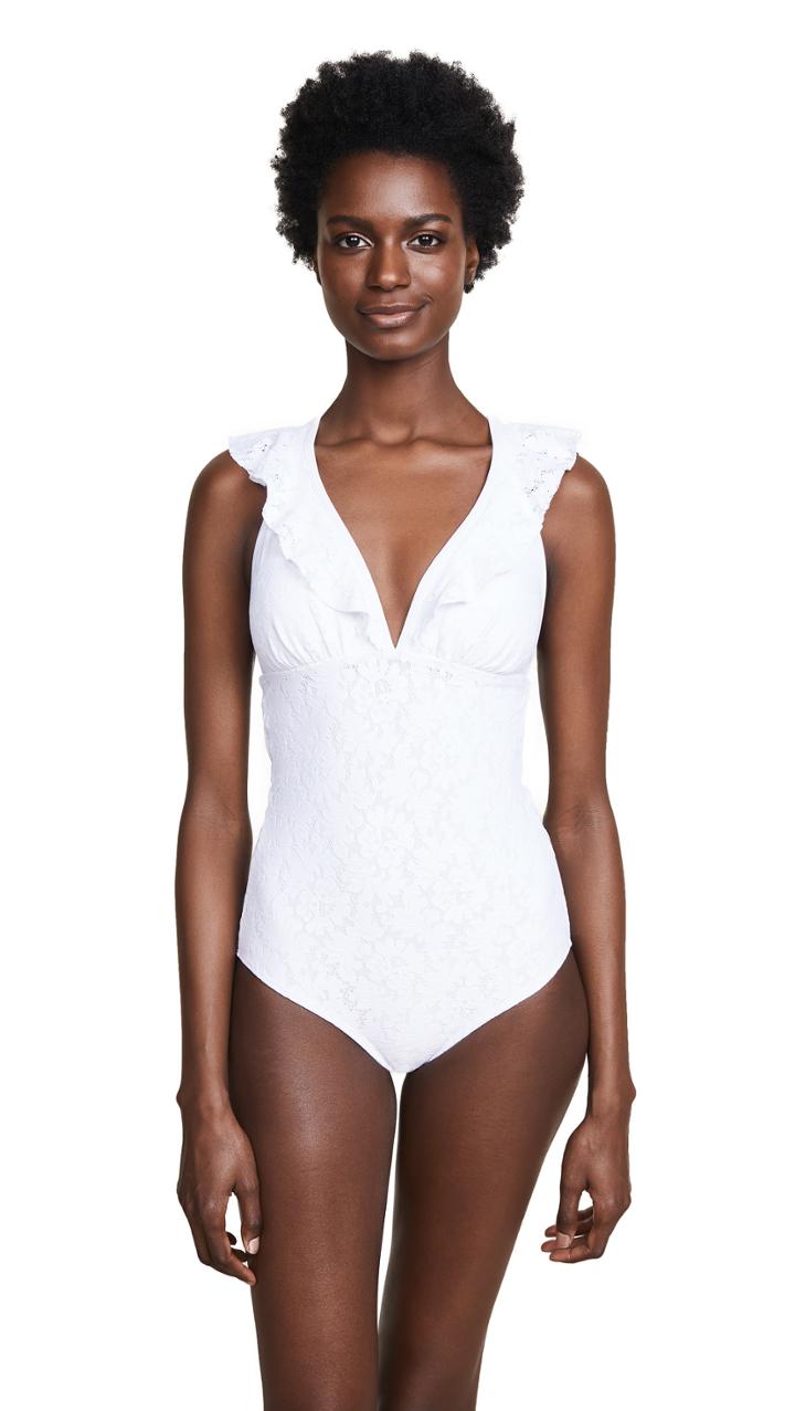 Shoshanna Romantic Ruffle Swimsuit