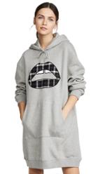 Markus Lupfer Lucie Check Lip Hoodie Dress