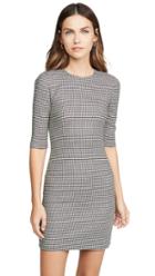 Alice Olivia Delora Crew Neck Fitted Short Dress