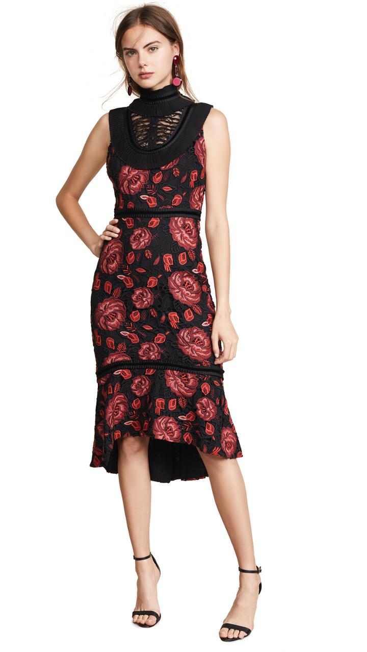 Alice Olivia Evelina Ruffle Dress