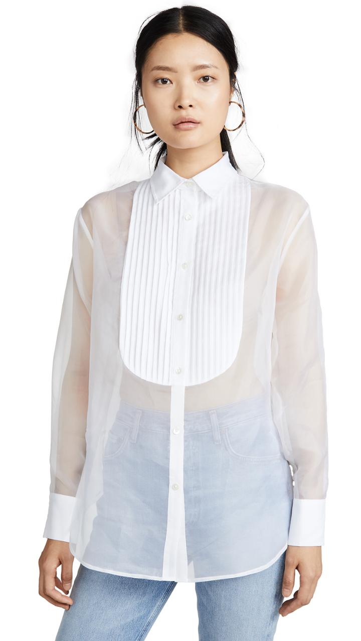 Fleur Du Mal Bib Shirt With Organza Body