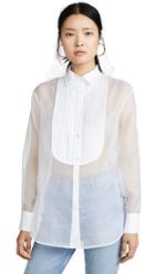 Fleur Du Mal Bib Shirt With Organza Body