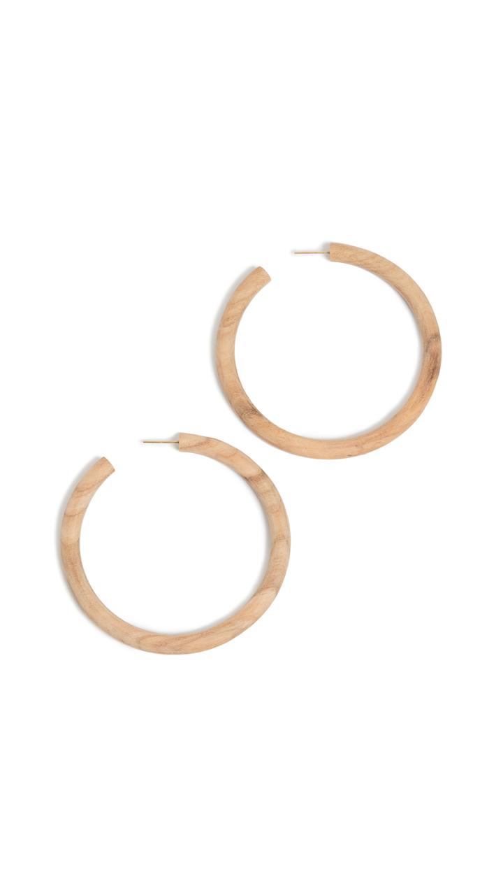 Soko Arlie Maxi Wood Hoop Earrings