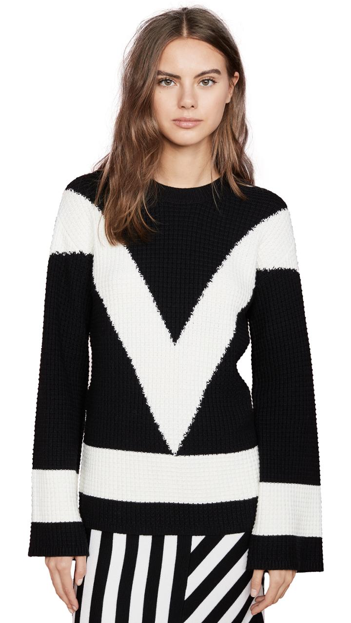 Victor Glemaud V Neck Long Sleeve Sweater