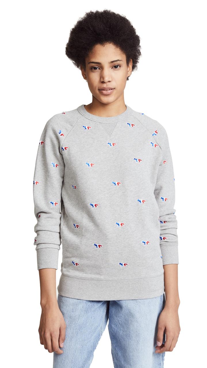 Maison Kitsune Fox Embroidery Sweatshirt