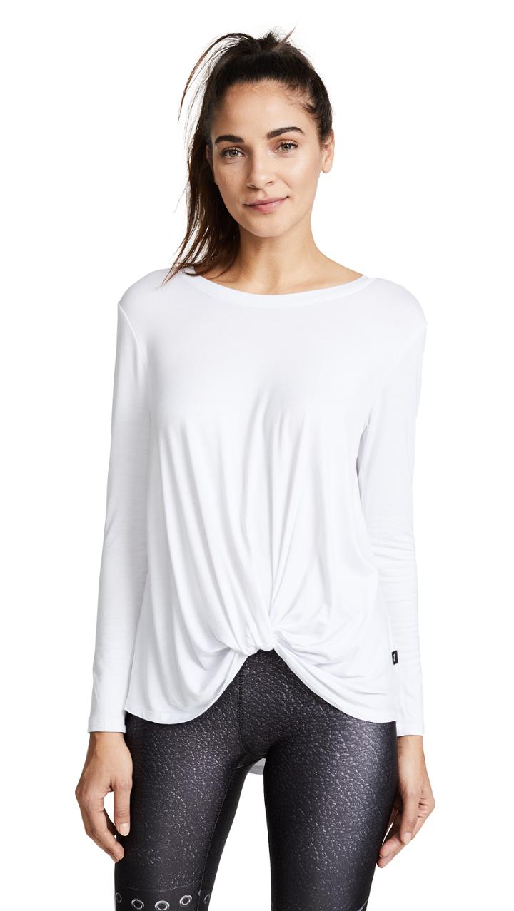 Terez Twist Front Long Sleeve Tee