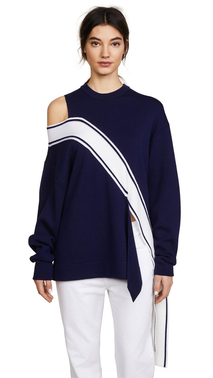 Monse Falling Racing Stripe Sweater