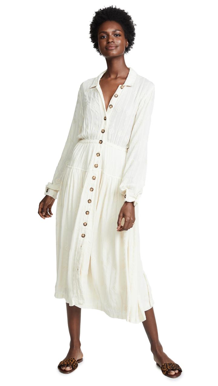 Free People Diamond Head Embroidered Midi Dress