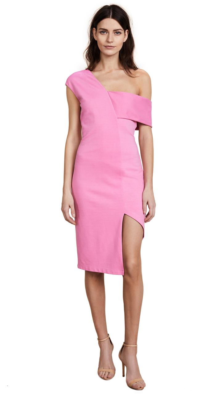 Michelle Mason Asymmetric Strap Dress