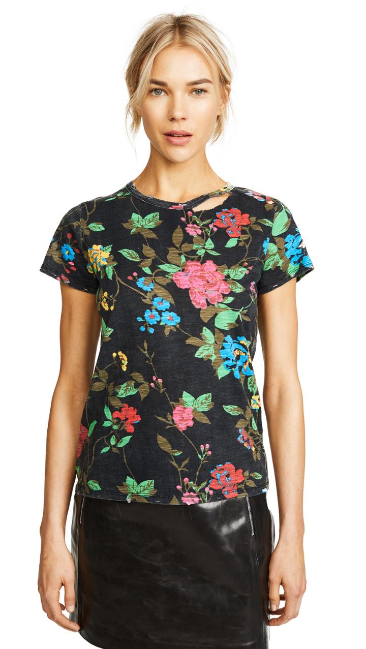 Pam Gela Destroyed Floral Tee