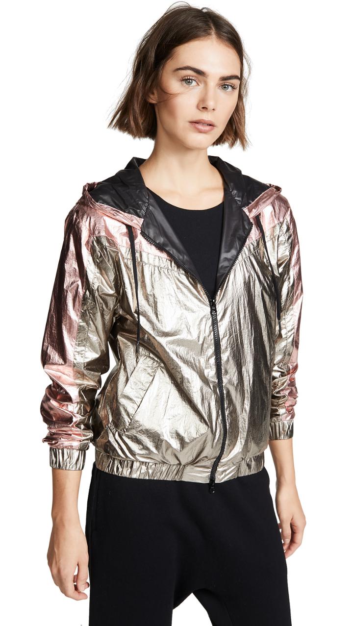 Pam Gela Metallic Zip Hoodie