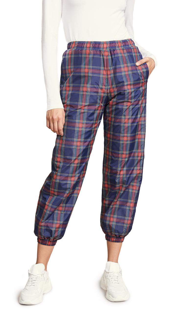 Sjyp Reversible Check Track Pants