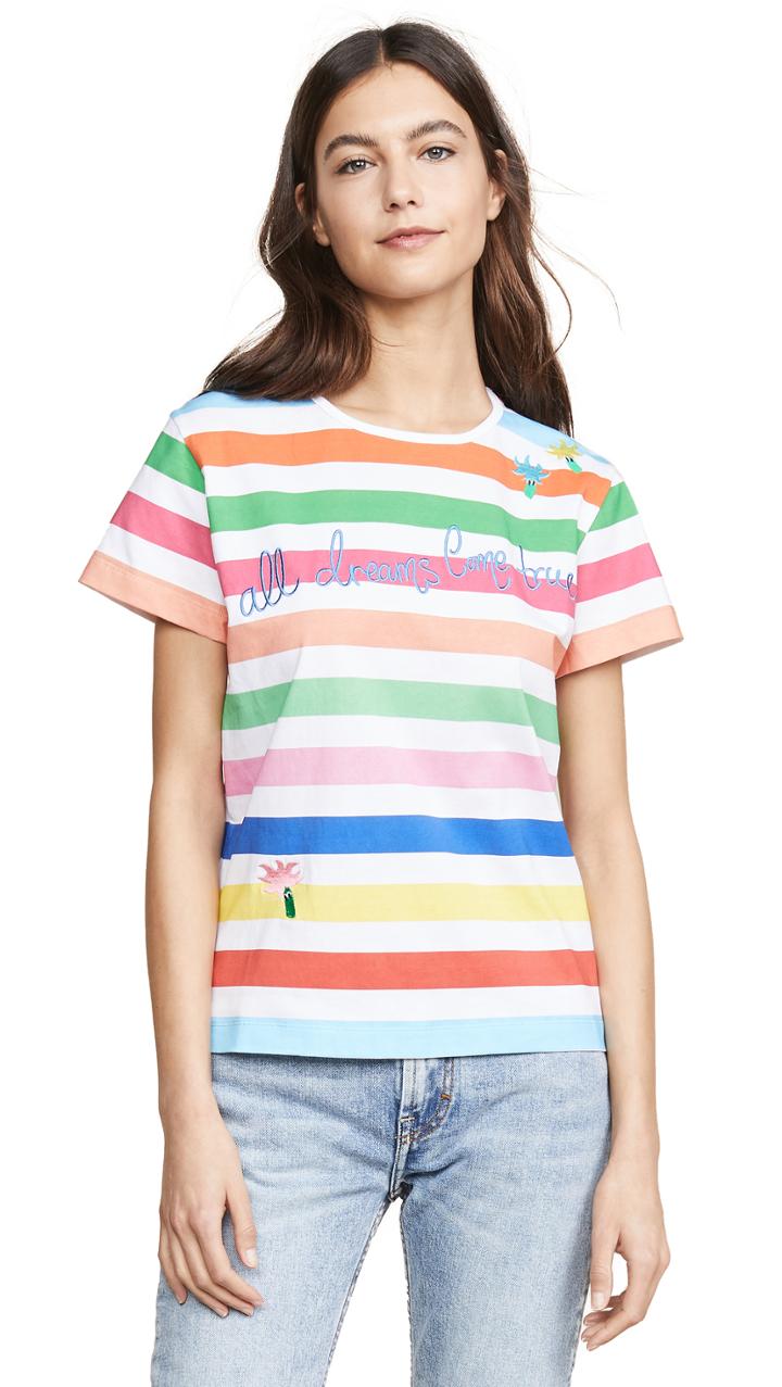 Mira Mikati Rainbow Stripe Tee