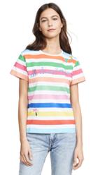 Mira Mikati Rainbow Stripe Tee