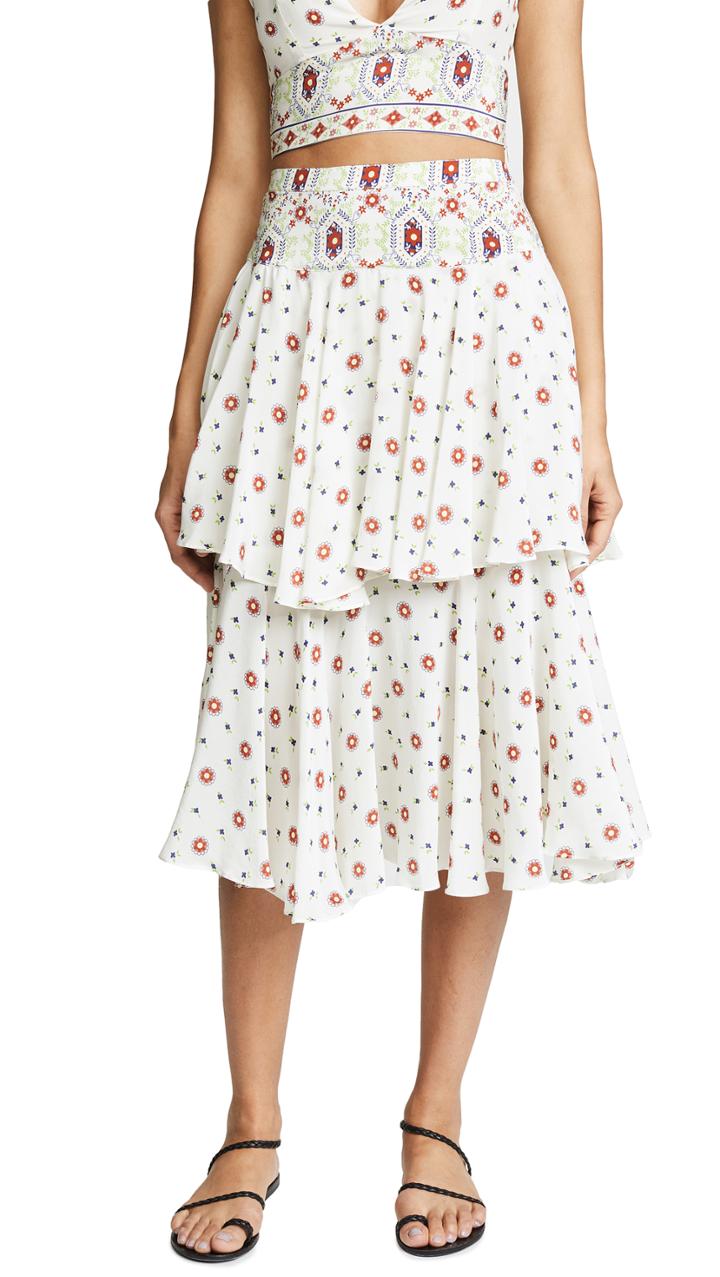Place Nationale Cabris Tiered Ruffle Skirt