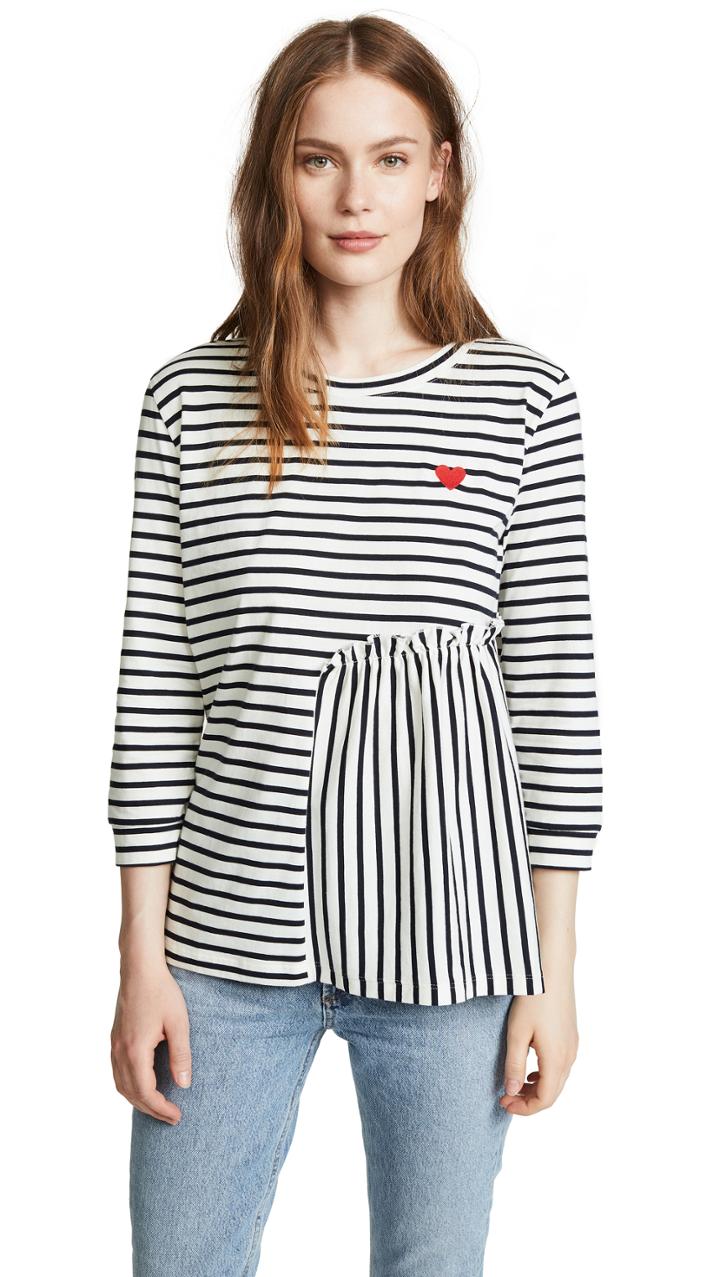 Chinti And Parker 3 4 Frill Detail Tee
