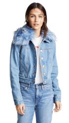 Ei8htdreams Shearling Lined Cropped Denim Jacket With Removable Collar