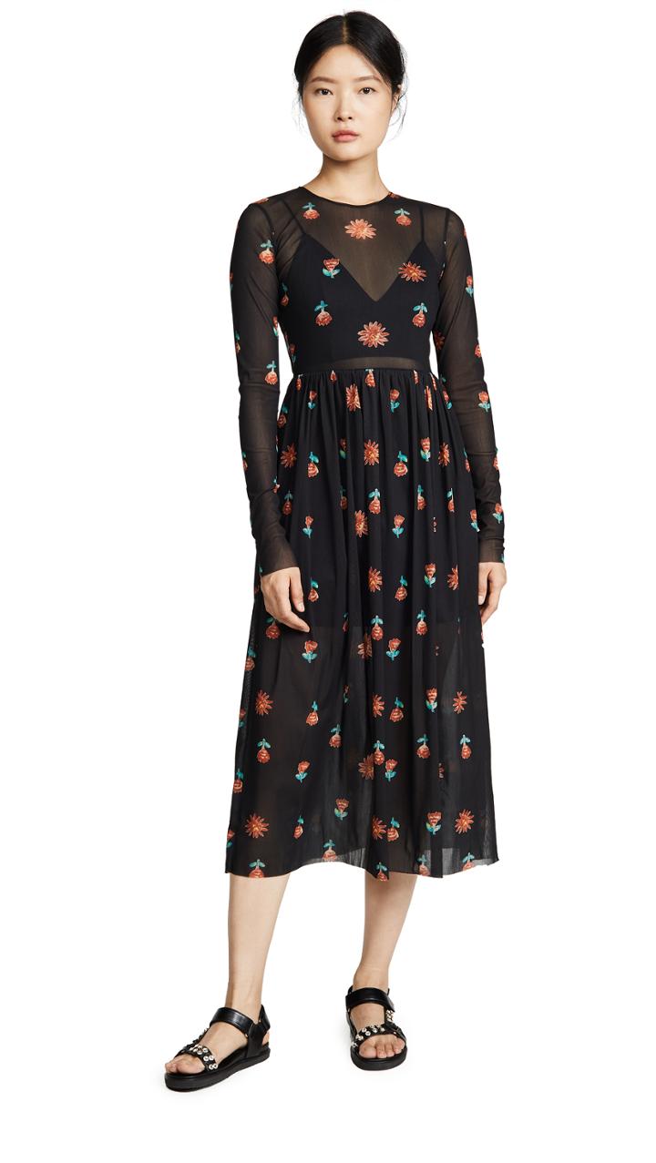 Edition10 Mesh Floral Dress