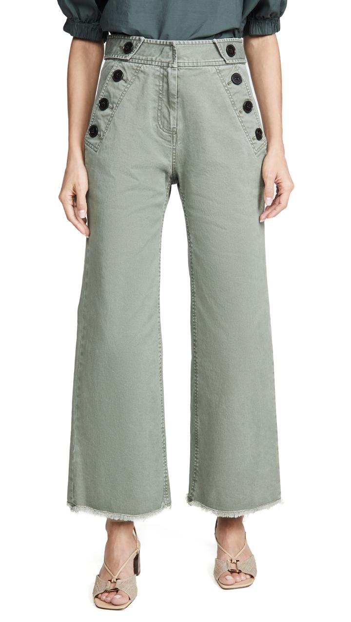 Derek Lam 10 Crosby Slim Culottes With Button Detail
