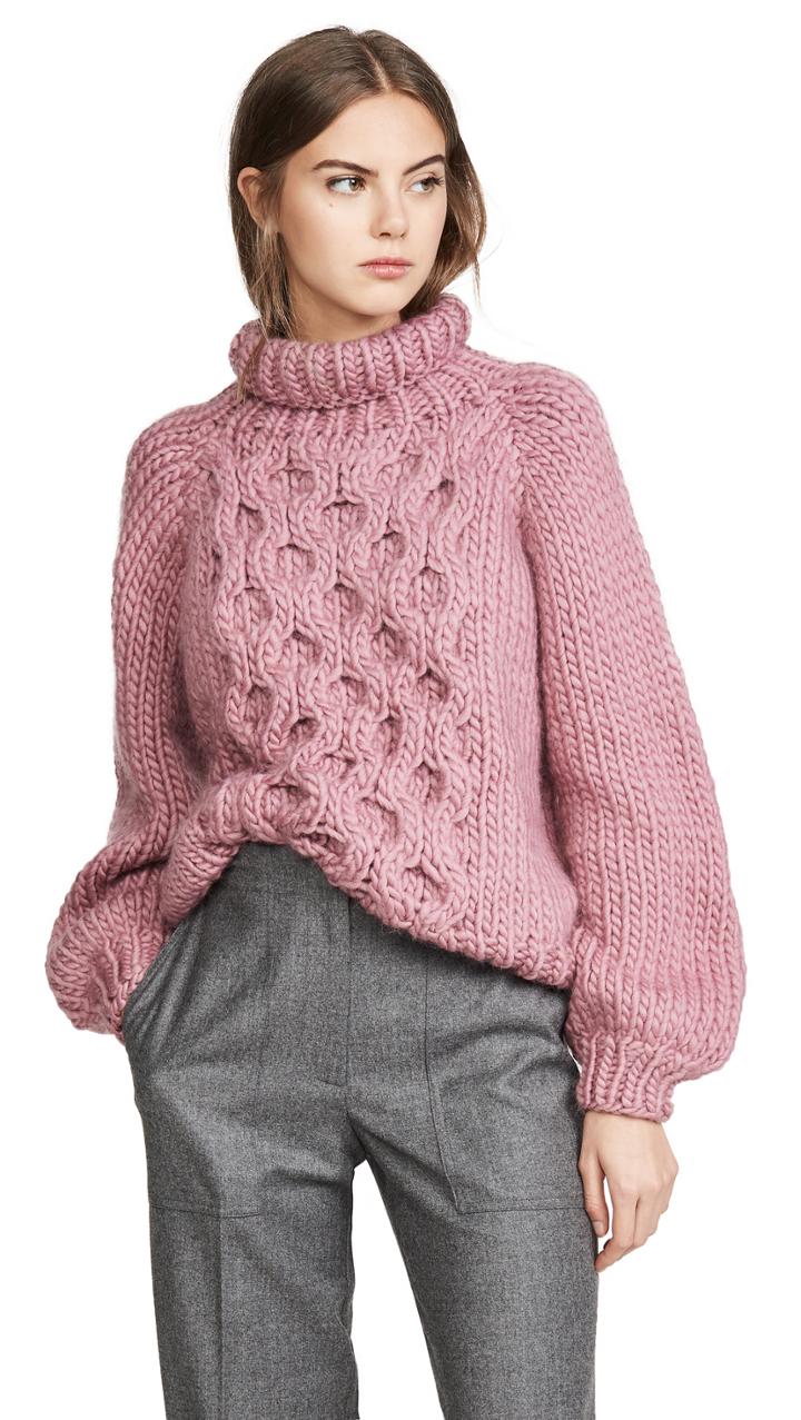 I Love Mr Mittens Honeycomb High Neck Sweater