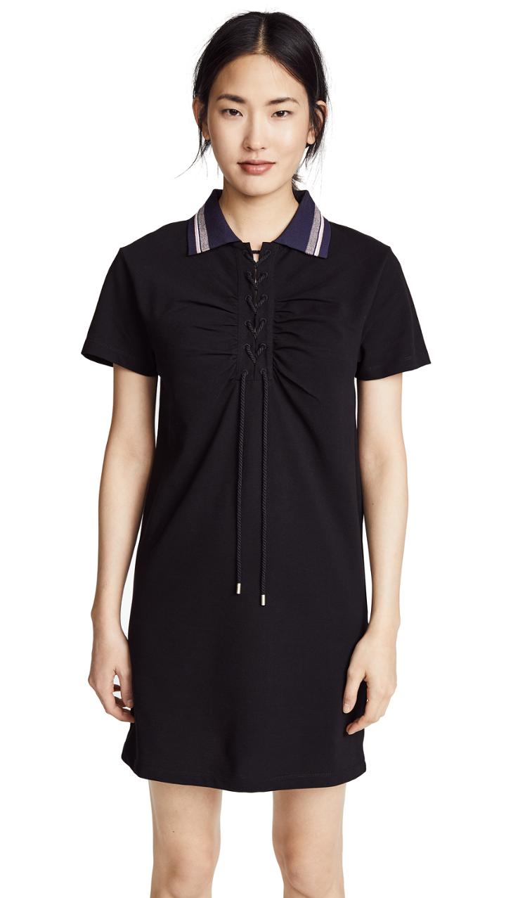 Carven Ruched Detail Polo Dress