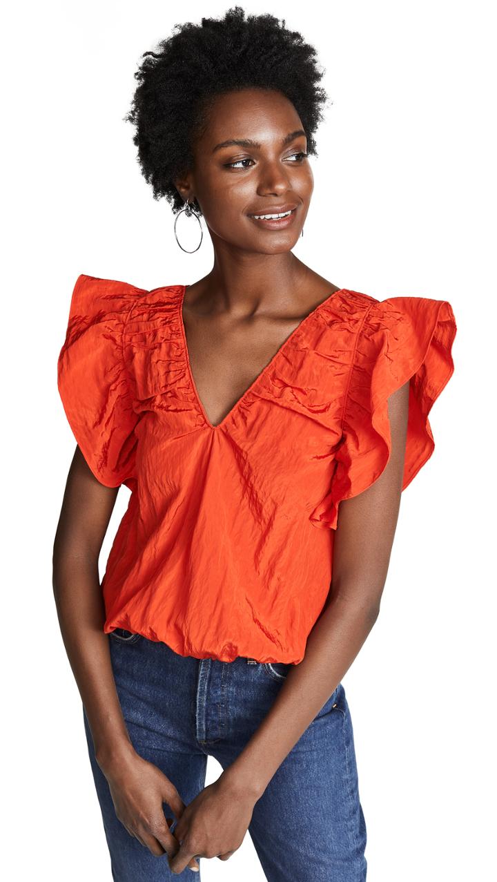 Victoria Victoria Beckham Ruffle Sleeve Top