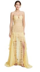 Jonathan Simkhai Embroidered Chiffon Lace Bustier Gown