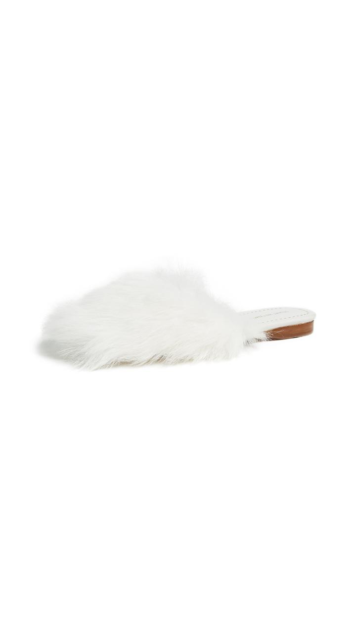 Stuart Weitzman Fur Chic Slides