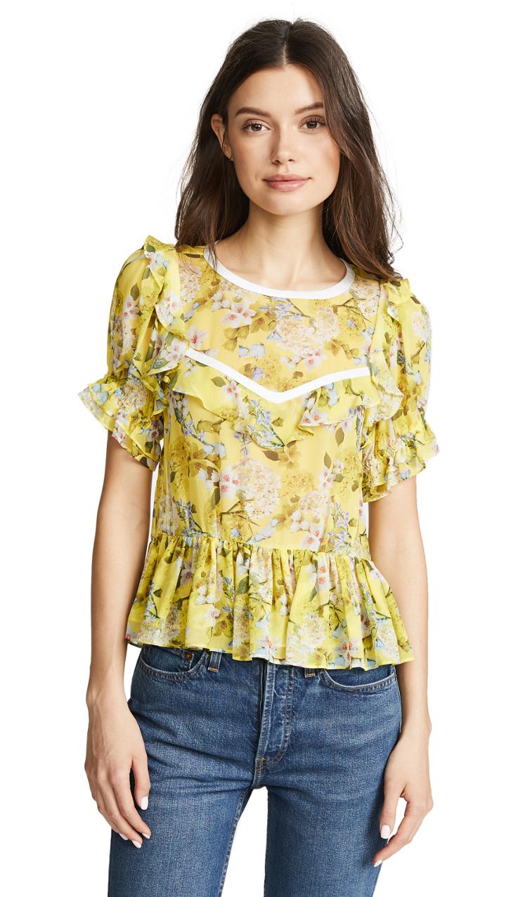 Marissa Webb Kinley Silk Print Blouse
