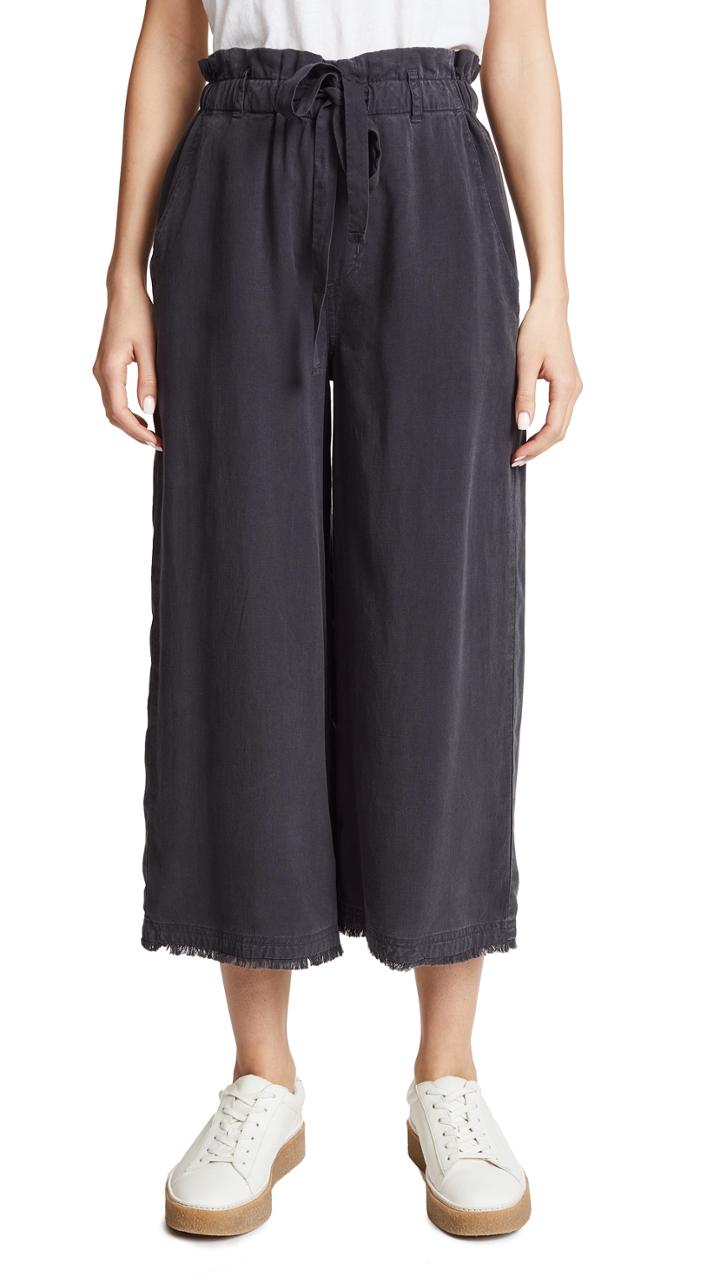 Bella Dahl Frayed Crop Wide Leg Pants