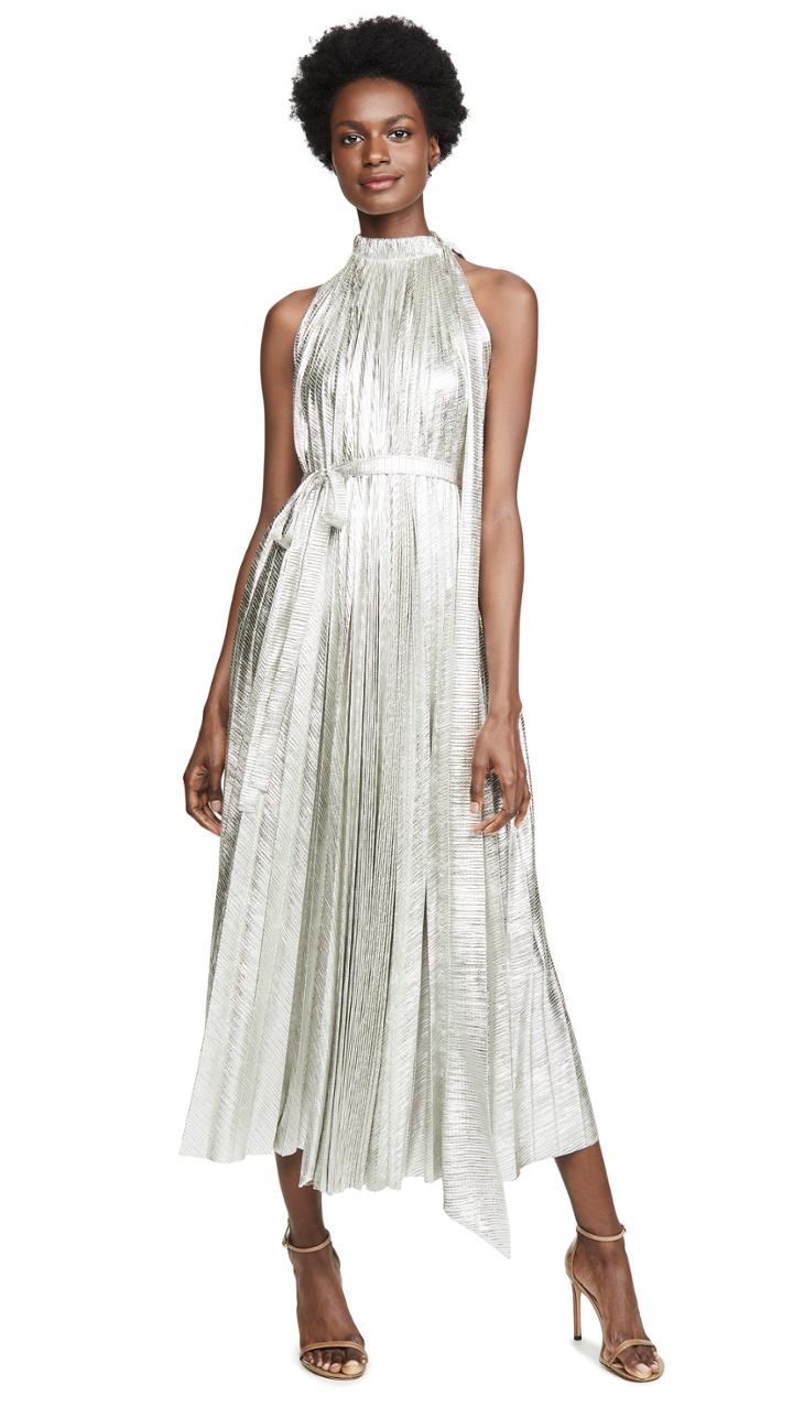 A W A K E Oyster Metallic Dress