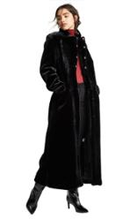 Katya Dobryakova Cranes Sequins Eco Faux Fur Coat