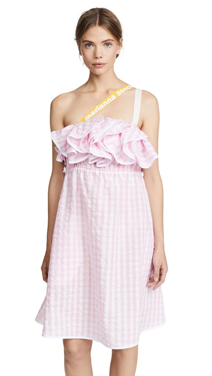 Marianna Senchina Ruffle Seersucker Dress
