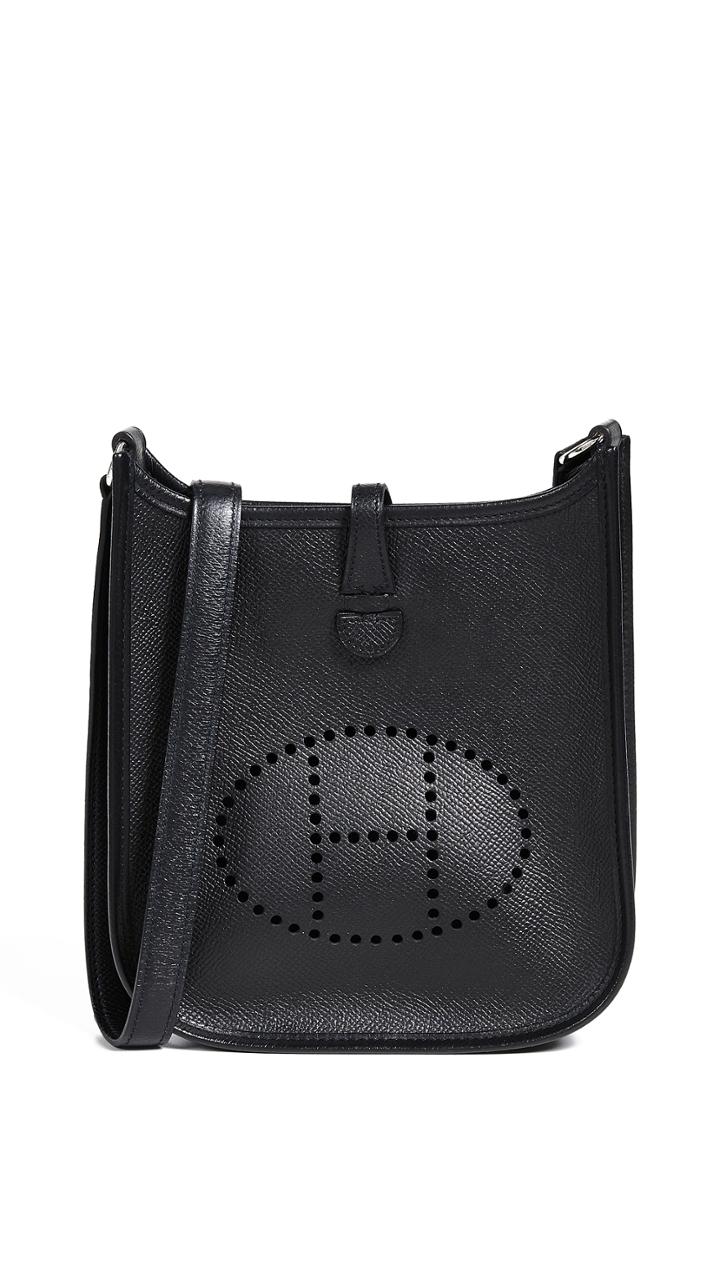 What Goes Around Comes Around Hermes Black Epsom Evelyne Bag