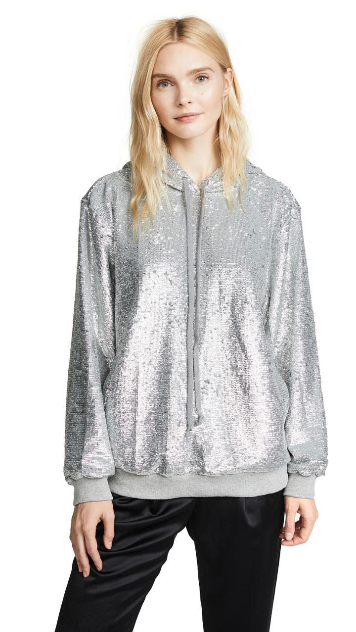 Robert Rodriguez Silver Sequin Hoodie